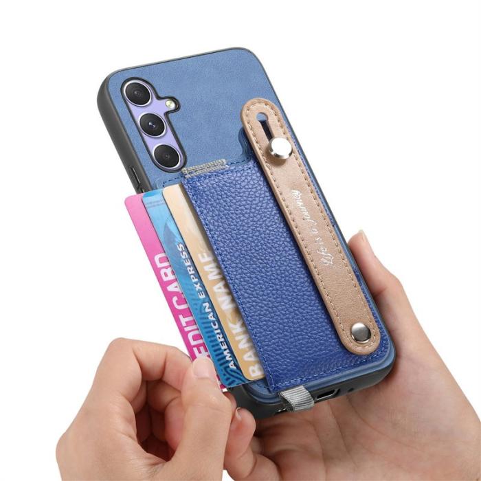 OEM - Samsung Galaxy A55 5G Skal Äkta Läder Magnetisk - Blå