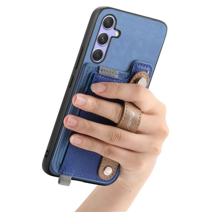 OEM - Samsung Galaxy A55 5G Skal Äkta Läder Magnetisk - Blå