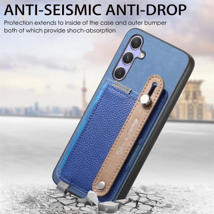 OEM - Samsung Galaxy A55 5G Skal Äkta Läder Magnetisk - Blå