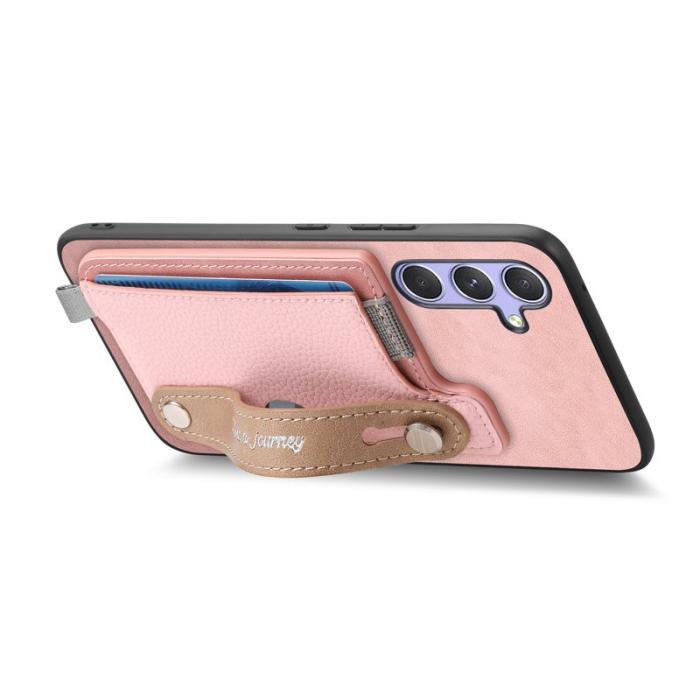 OEM - Samsung Galaxy A55 5G Skal Äkta Läder Magnetisk - Rosa