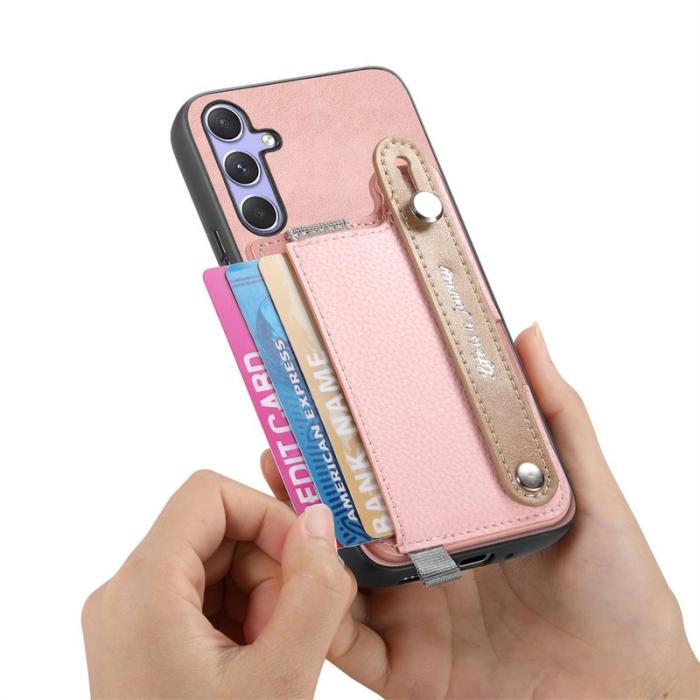 OEM - Samsung Galaxy A55 5G Skal Äkta Läder Magnetisk - Rosa