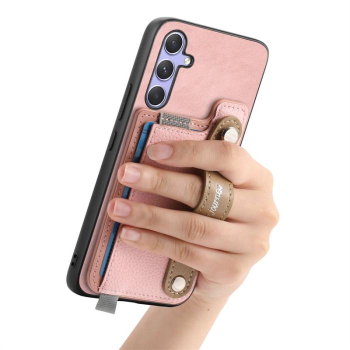 OEM - Samsung Galaxy A55 5G Skal Äkta Läder Magnetisk - Rosa