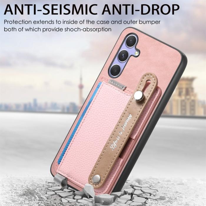 OEM - Samsung Galaxy A55 5G Skal Äkta Läder Magnetisk - Rosa