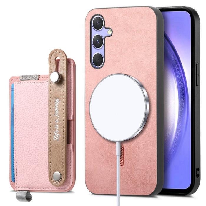 OEM - Samsung Galaxy A55 5G Skal Äkta Läder Magnetiskt - Grön