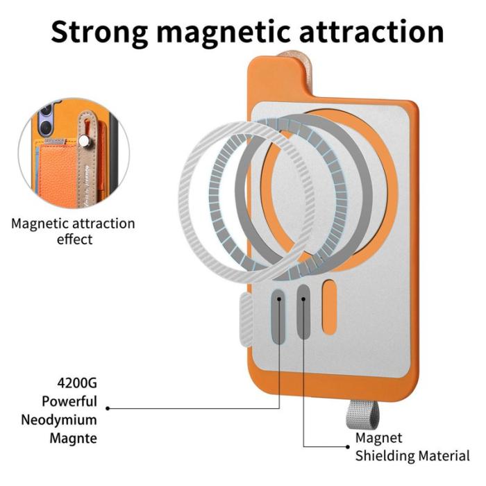OEM - Samsung Galaxy A55 5G Skal Äkta Läder Magnetiskt - Orange