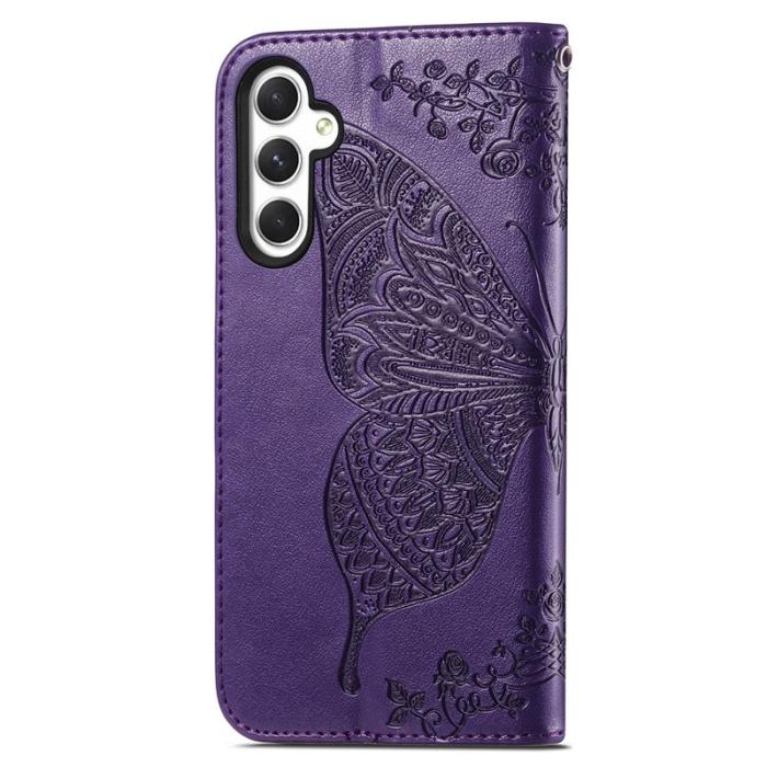 OEM - Samsung Galaxy A55 5G Skal Äkta Läder - Mörklila