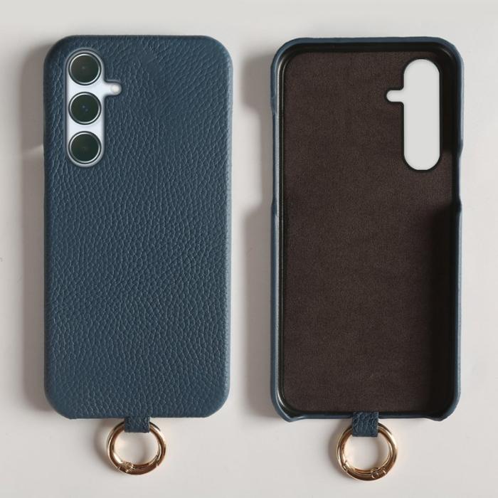 OEM - Samsung Galaxy A55 5G Skal Äkta Läder PC - Blå