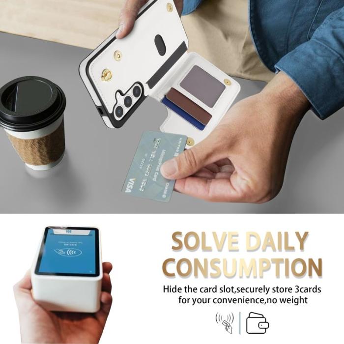 OEM - Samsung Galaxy A55 5G Skal Äkta Läder + TPU - Beige