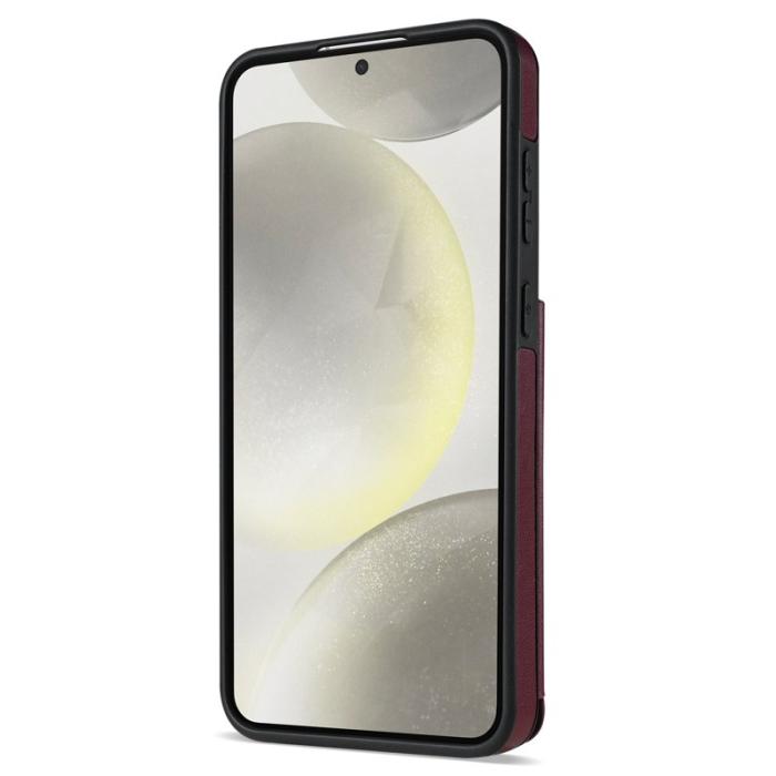 OEM - Mobilskal till Samsung Galaxy A55 5G Äkta Läder + TPU - Vinröd