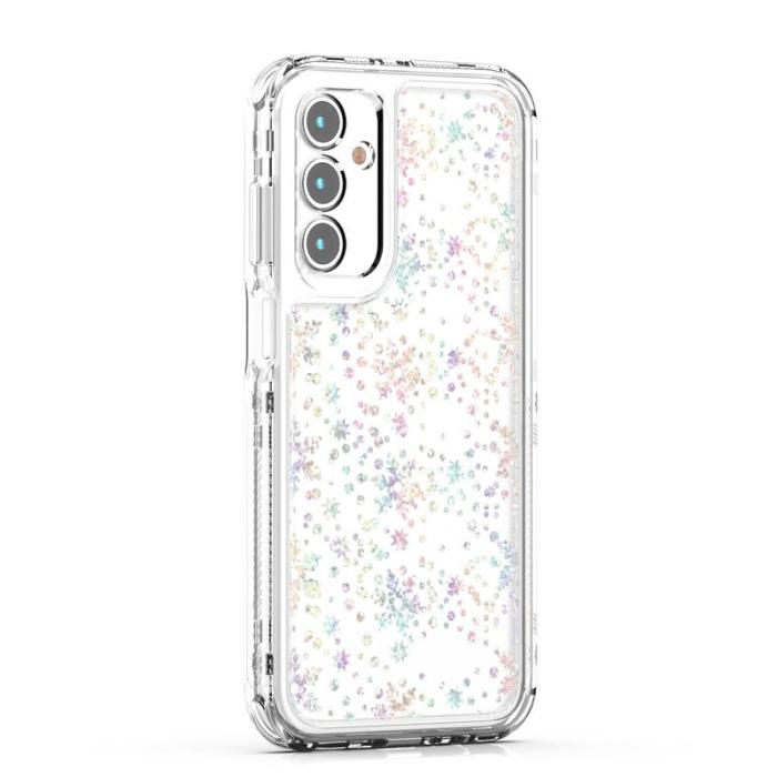 OEM - SAMSUNG Galaxy A55 5G Skal Akryl TPU Klar - Snöflingor