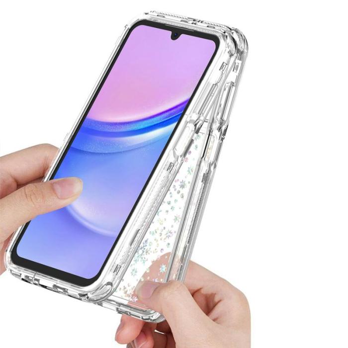 OEM - SAMSUNG Galaxy A55 5G Skal Akryl TPU Klar - Snöflingor