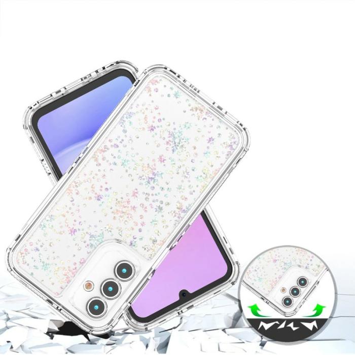 OEM - SAMSUNG Galaxy A55 5G Skal Akryl TPU Klar - Snöflingor