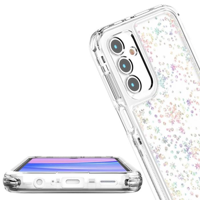 OEM - SAMSUNG Galaxy A55 5G Skal Akryl TPU Klar - Snöflingor