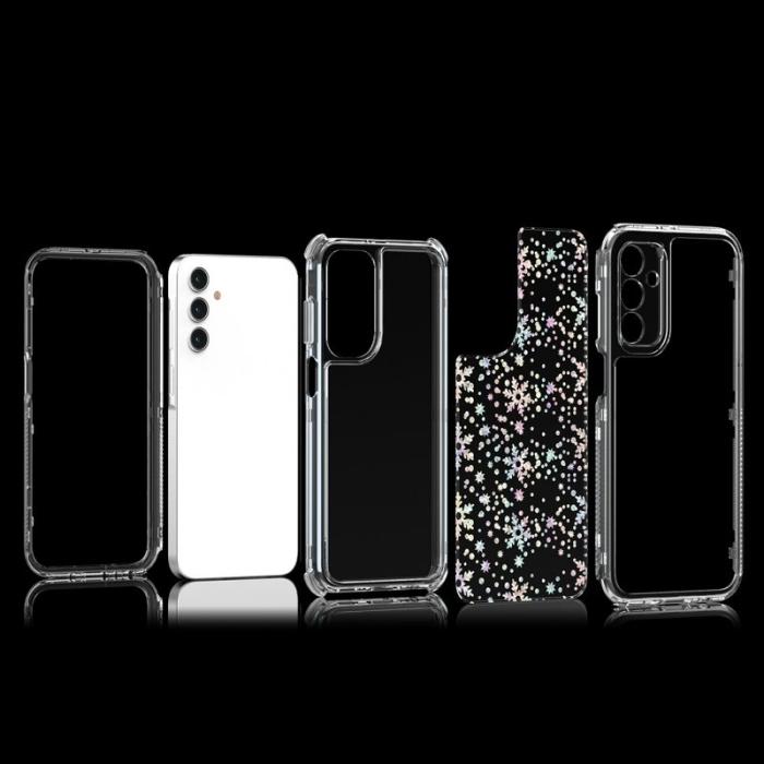 OEM - SAMSUNG Galaxy A55 5G Skal Akryl TPU Klar - Snöflingor