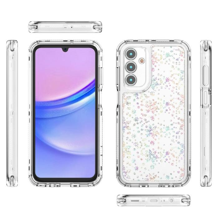 OEM - SAMSUNG Galaxy A55 5G Skal Akryl TPU Klar - Snöflingor