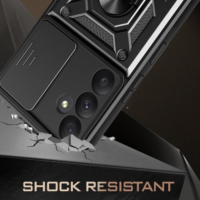 OEM - Samsung Galaxy A55 5G Skal Anti-damm Ställfunktion - Svart