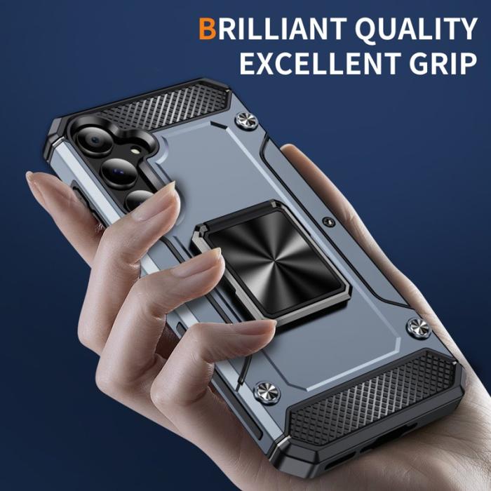 OEM - Samsung Galaxy A55 5G Skal Anti-Drop Plast Kickstand - Grå