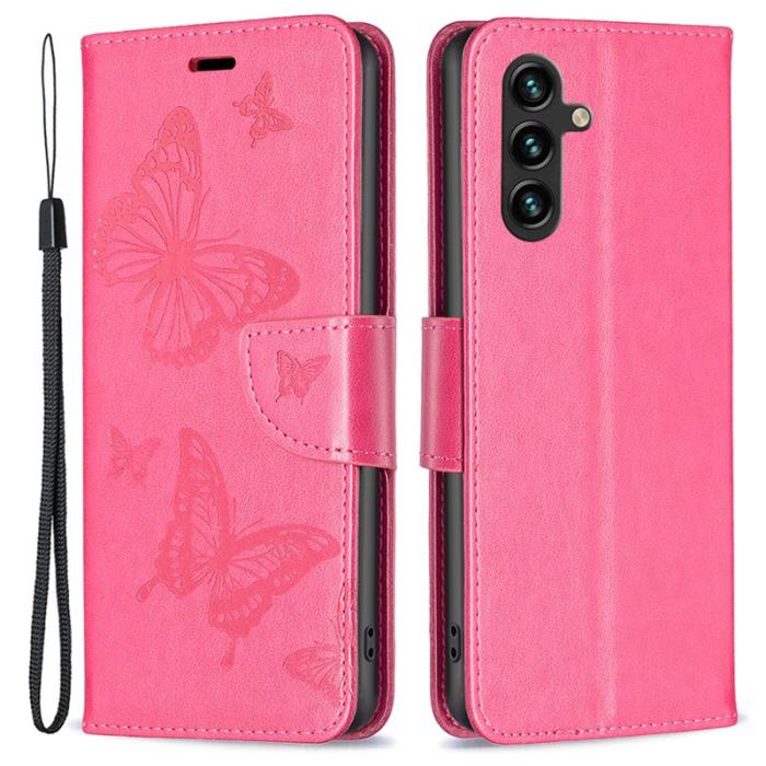 OEM - Samsung Galaxy A55 5G Skal Anti-Fall Äkta Läder - Rosa