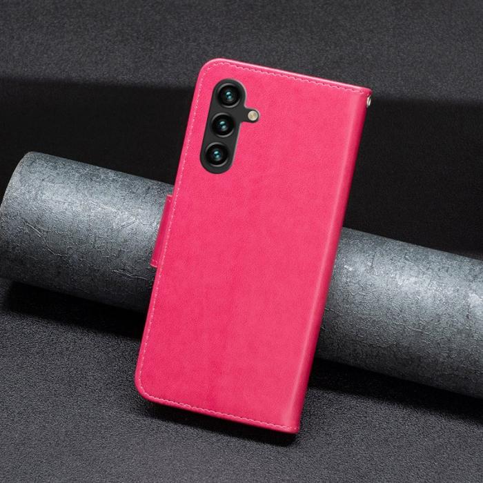 OEM - Samsung Galaxy A55 5G Skal Anti-Fall Äkta Läder - Rosa