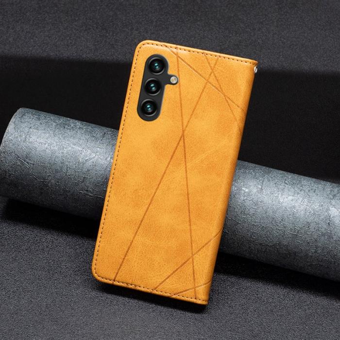 OEM - Samsung Galaxy A55 5G Mobilskal Anti-Scratch KortKonstLäder - Gul