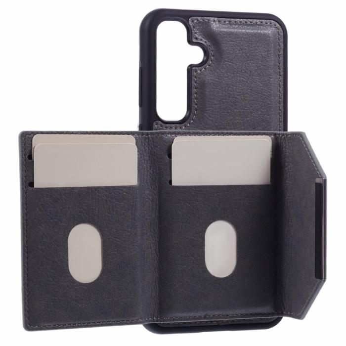 OEM - Samsung Galaxy A55 5G Skal Avtagbart Äkta Läder + TPU - Grå