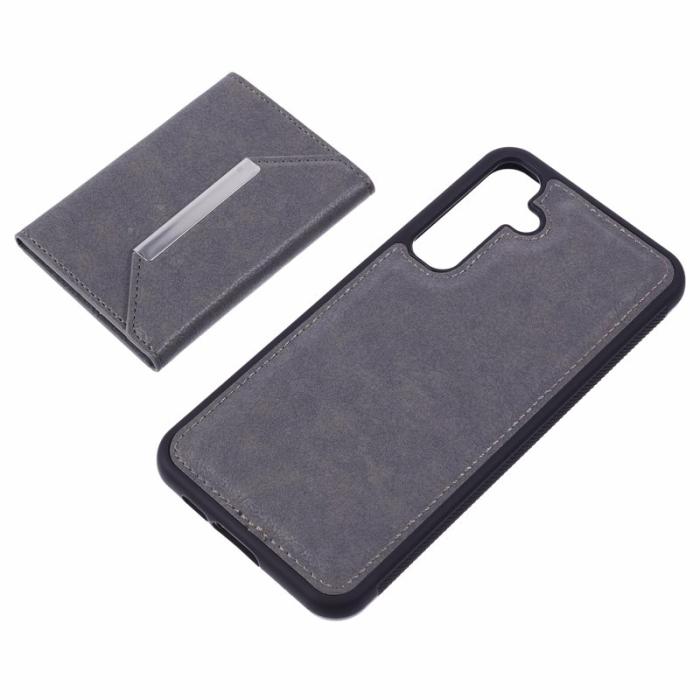 OEM - Samsung Galaxy A55 5G Skal Avtagbart Äkta Läder + TPU - Grå