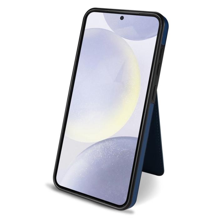 OEM - Samsung Galaxy A55 5G Mobilskal Avtagbart KortPU Läder - Blå
