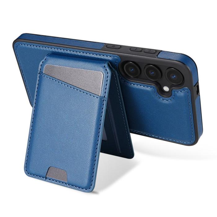 OEM - Samsung Galaxy A55 5G Mobilskal Avtagbart KortPU Läder - Blå