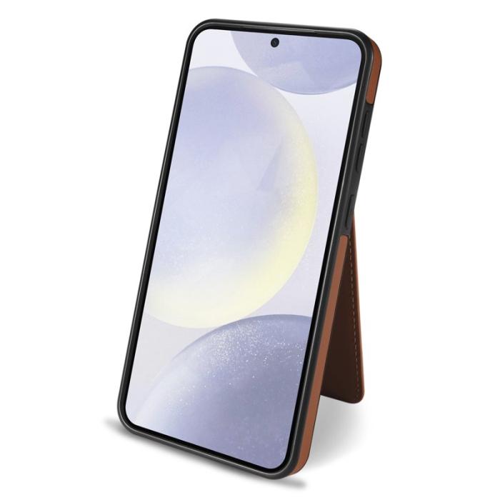 OEM - Samsung Galaxy A55 5G Mobilskal Avtagbart KortPU Läder - Brun
