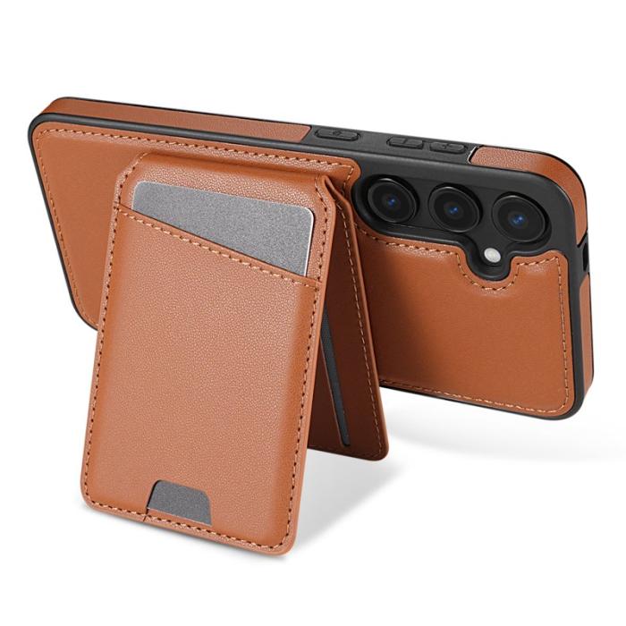 OEM - Samsung Galaxy A55 5G Mobilskal Avtagbart KortPU Läder - Brun