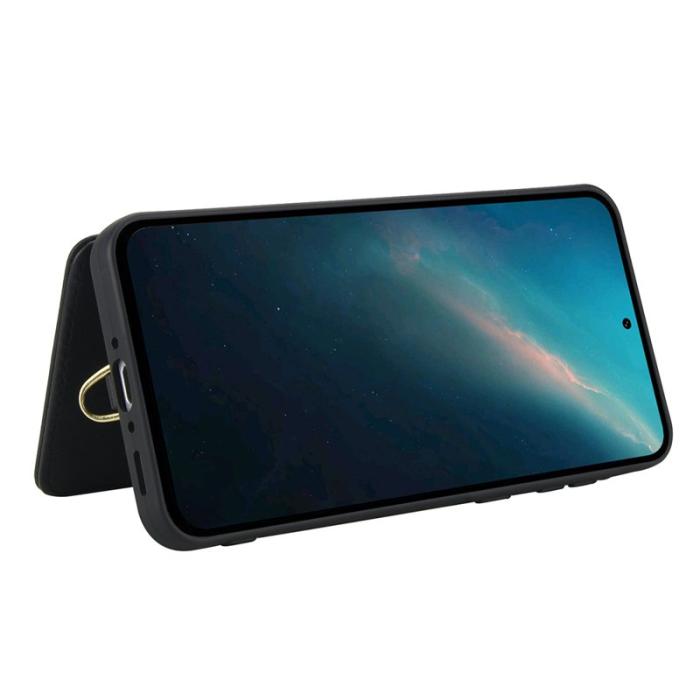 OEM - Samsung Galaxy A55 5G Skal Broderade Tulpaner Konstläder - Svart