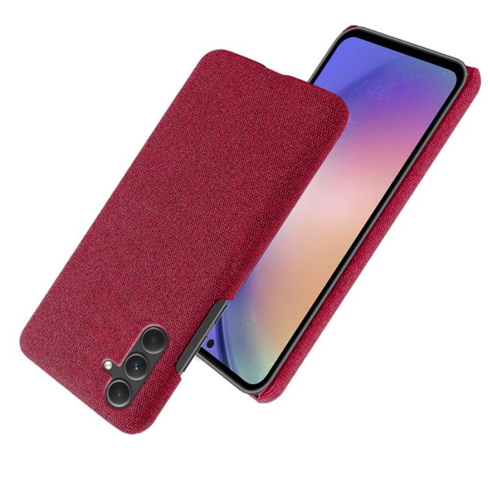 OEM - Samsung Galaxy A55 5G Skal Cloth+PC Stöttålig Slim - Röd