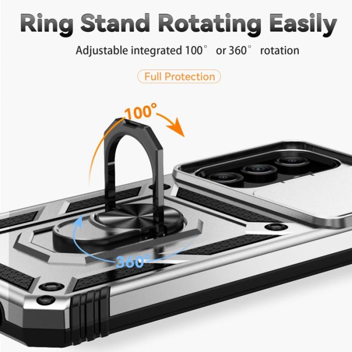 OEM - Samsung Galaxy A55 5G Skal Combo Plast Kickstand Anti-Drop - Silver