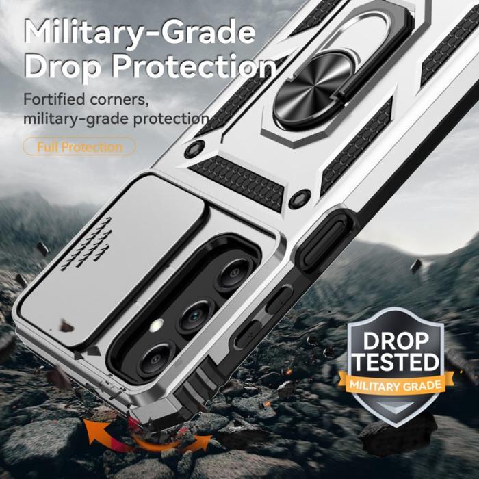 OEM - Samsung Galaxy A55 5G Skal Combo Plast Kickstand Anti-Drop - Silver