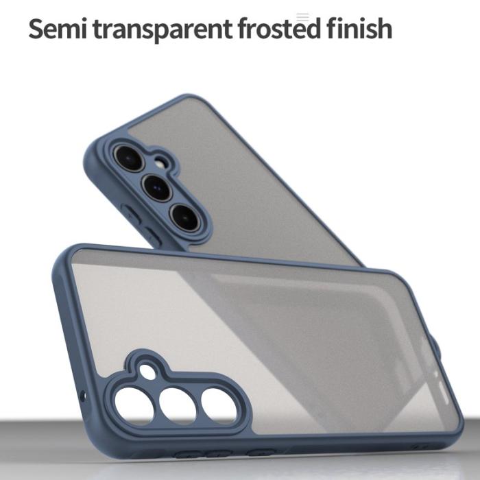 OEM - Samsung Galaxy A55 5G Skal Droppskydd Luftkuddar Frostad Plast - Blå