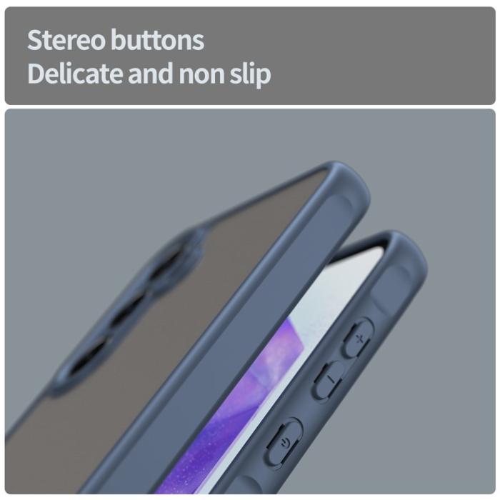 OEM - Samsung Galaxy A55 5G Skal Droppskydd Luftkuddar Frostad Plast - Blå