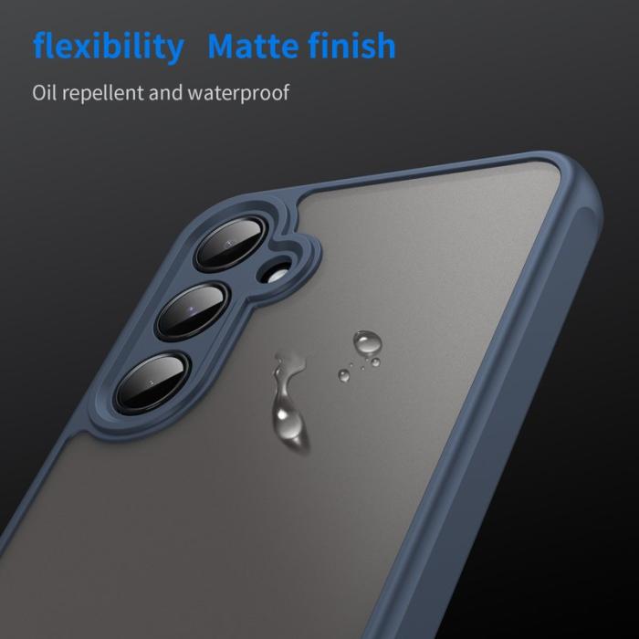 OEM - Samsung Galaxy A55 5G Skal Droppskydd Luftkuddar Frostad Plast - Blå