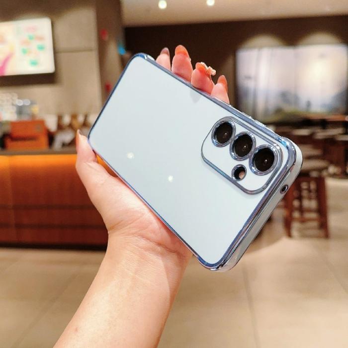 OEM - Samsung Galaxy A55 5G Skal Electroplaterad Design Mjuk TPU - Blå