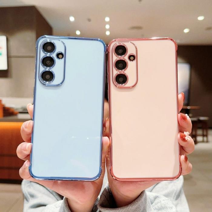 OEM - Samsung Galaxy A55 5G Skal Electroplaterad Design Mjuk TPU - Blå