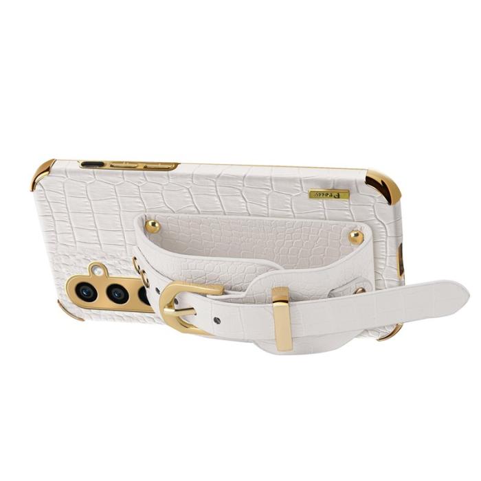 OEM - Mobilskal till Samsung Galaxy A55 5G Elektropläterad Konstläder + TPU - Gul