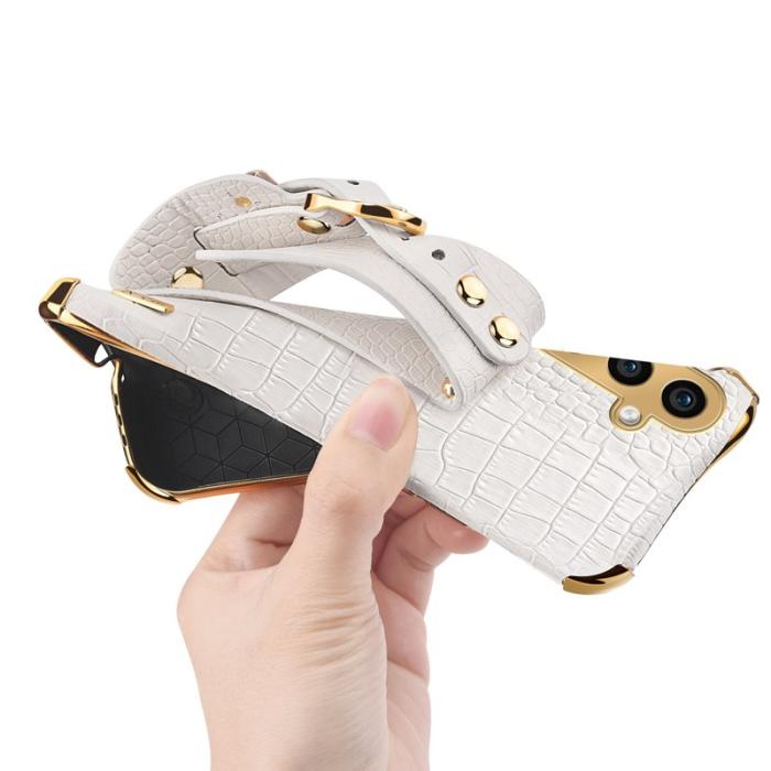 OEM - Mobilskal till Samsung Galaxy A55 5G Elektropläterad Konstläder + TPU - Gul