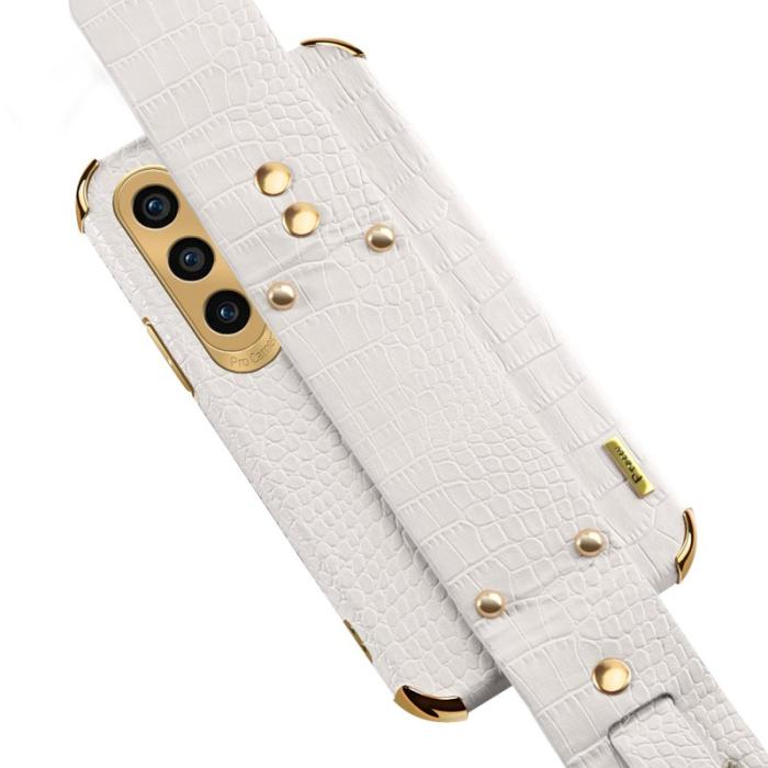 OEM - Mobilskal till Samsung Galaxy A55 5G Elektropläterad Konstläder + TPU - Gul