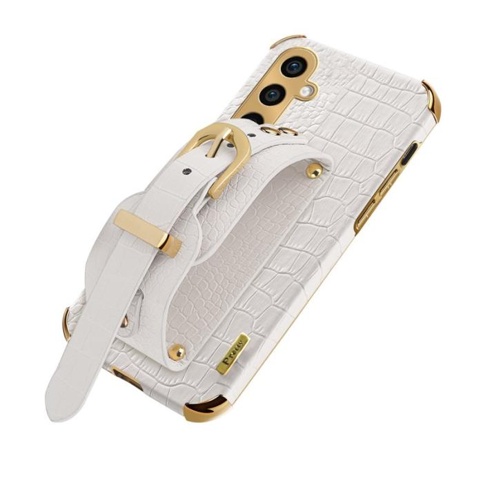 OEM - Mobilskal till Samsung Galaxy A55 5G Elektropläterad Konstläder + TPU - Gul