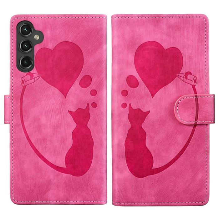 OEM - Mobilskal till Samsung Galaxy A55 5G Fällbart Ställ KonstLäder - Rosa