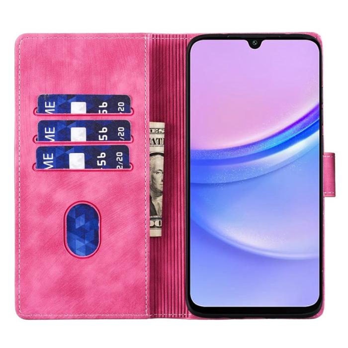 OEM - Mobilskal till Samsung Galaxy A55 5G Fällbart Ställ KonstLäder - Rosa