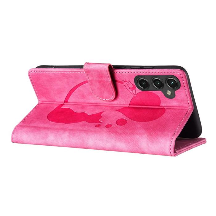OEM - Mobilskal till Samsung Galaxy A55 5G Fällbart Ställ KonstLäder - Rosa