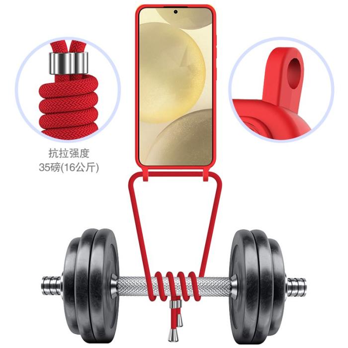 OEM - Samsung Galaxy A55 5G Mobilskal Flytande Silikon Kort- Röd