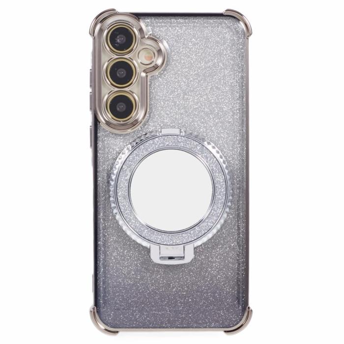 OEM - Mobilskal till Samsung Galaxy A55 5G Glitter Gradient Kickstand TPU - Grå