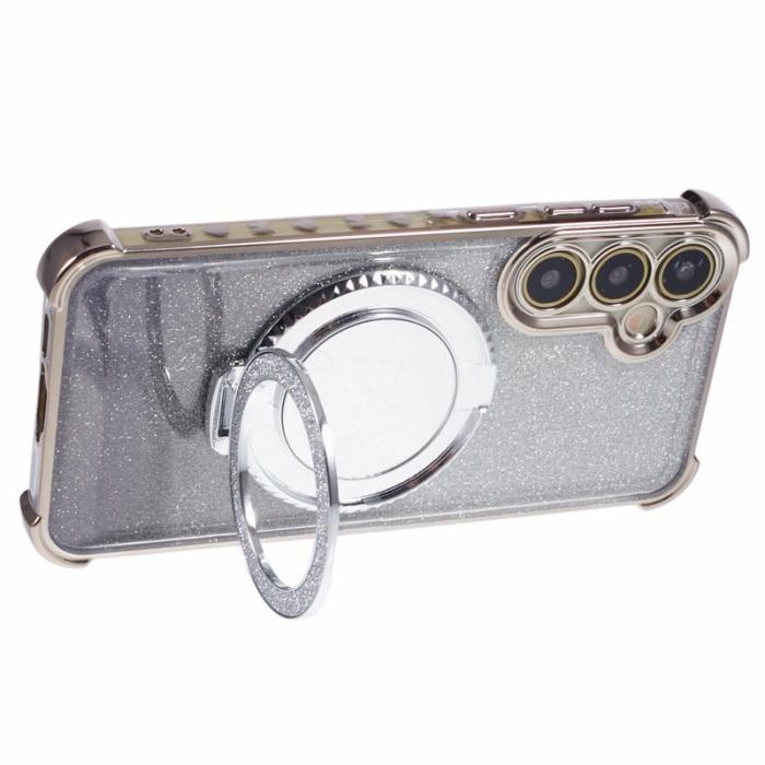 OEM - Mobilskal till Samsung Galaxy A55 5G Glitter Gradient Kickstand TPU - Grå
