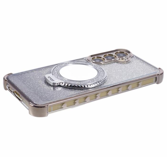 OEM - Mobilskal till Samsung Galaxy A55 5G Glitter Gradient Kickstand TPU - Grå